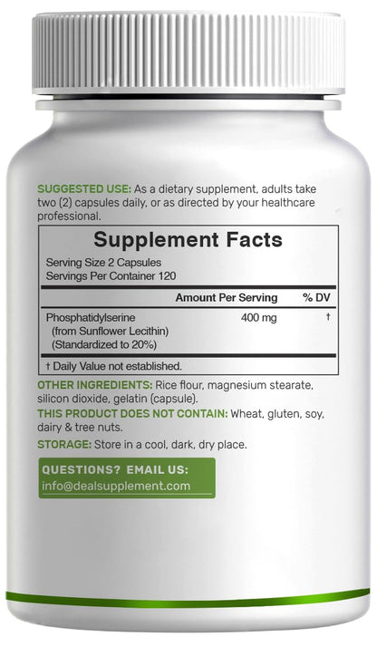 Deal Supplement 400mg phosphatidylserine 240 count imported container