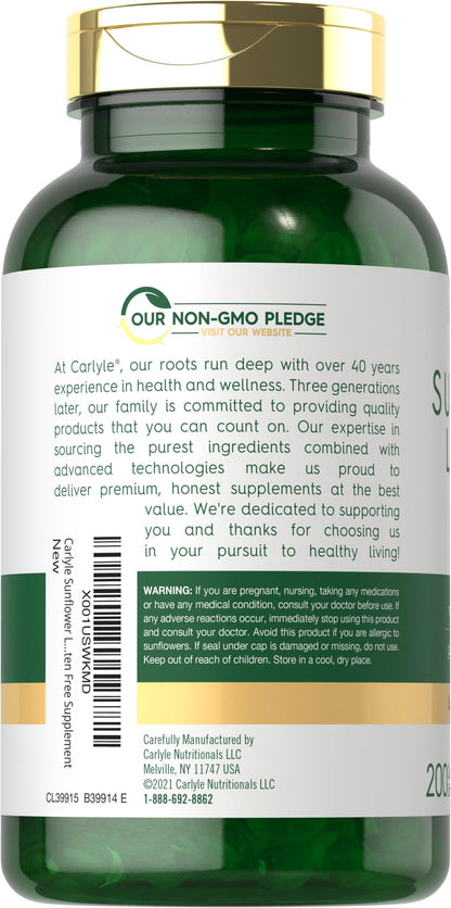 Carlyle soy free non GMO sunflower lecithin softgels premium packaging
