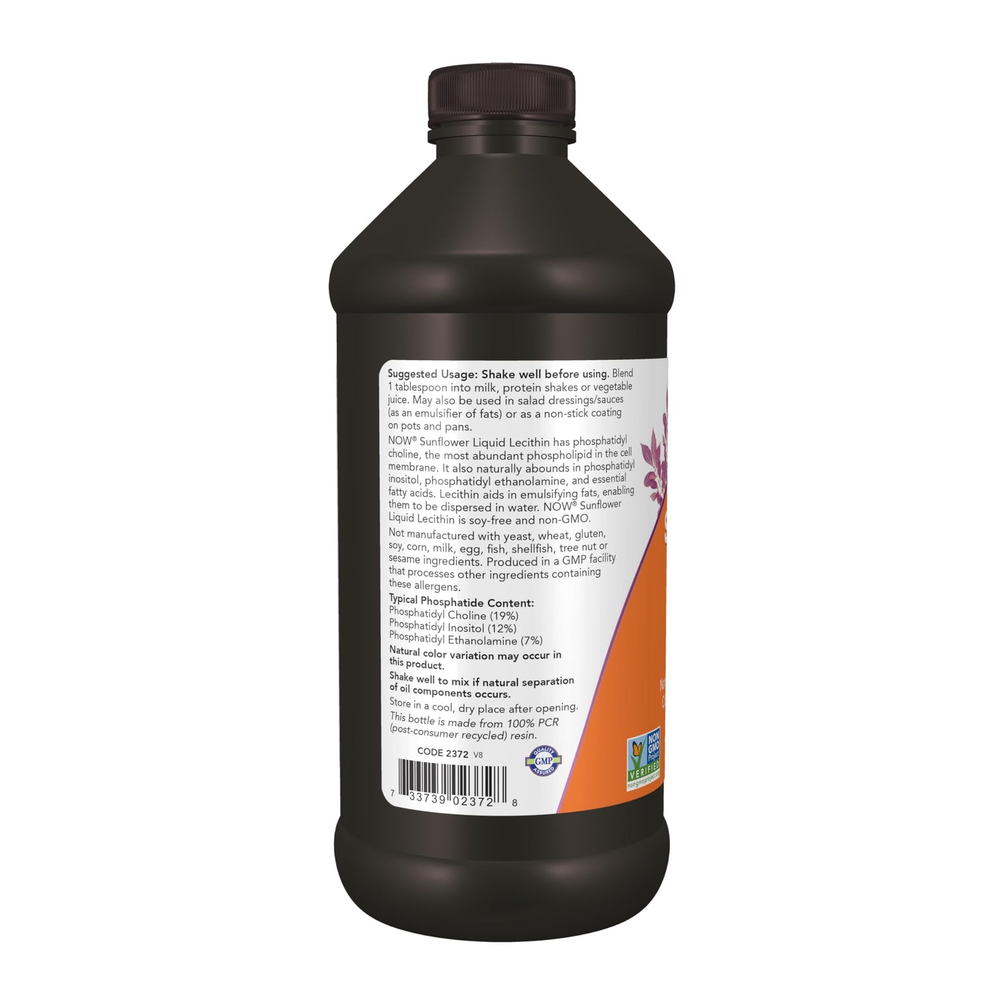 Soy free plant based sunflower lecithin liquid poured into a measuring tablespoon
