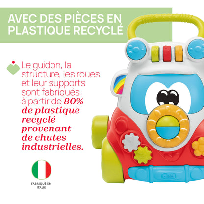 Toddler playing with Chicco Happy Hippy activity station