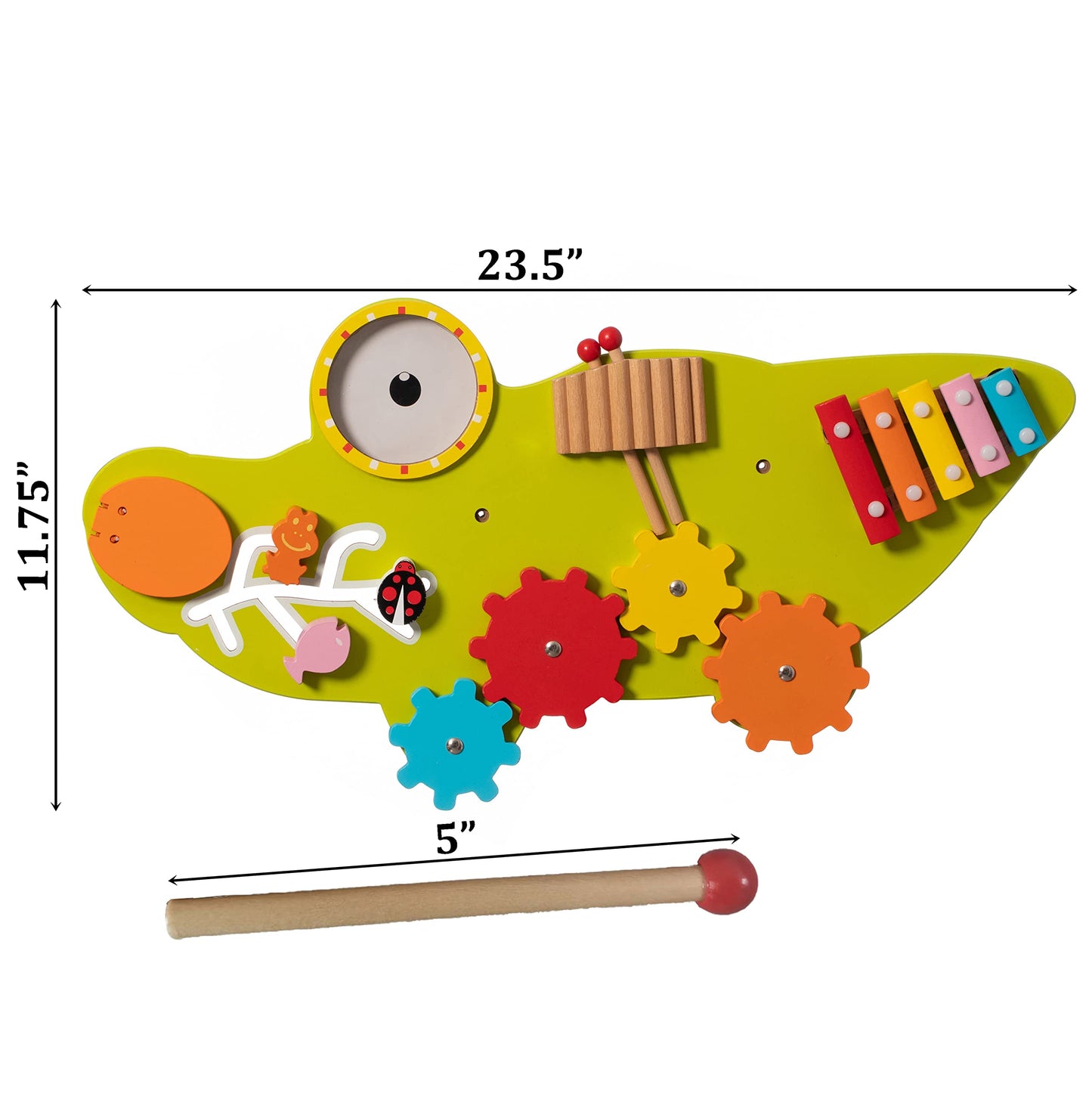 Side profile of Shpilmaster wall mounted preschool activity toy