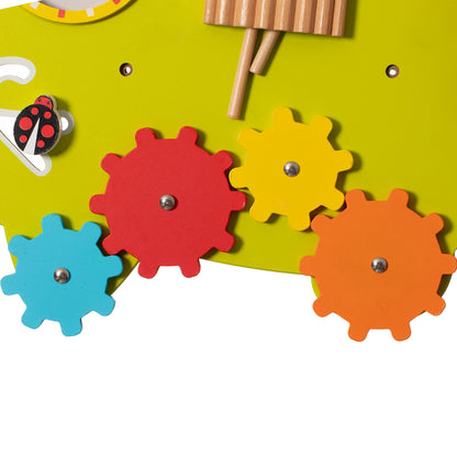 Child interacting with xylophone on alligator sensory panel