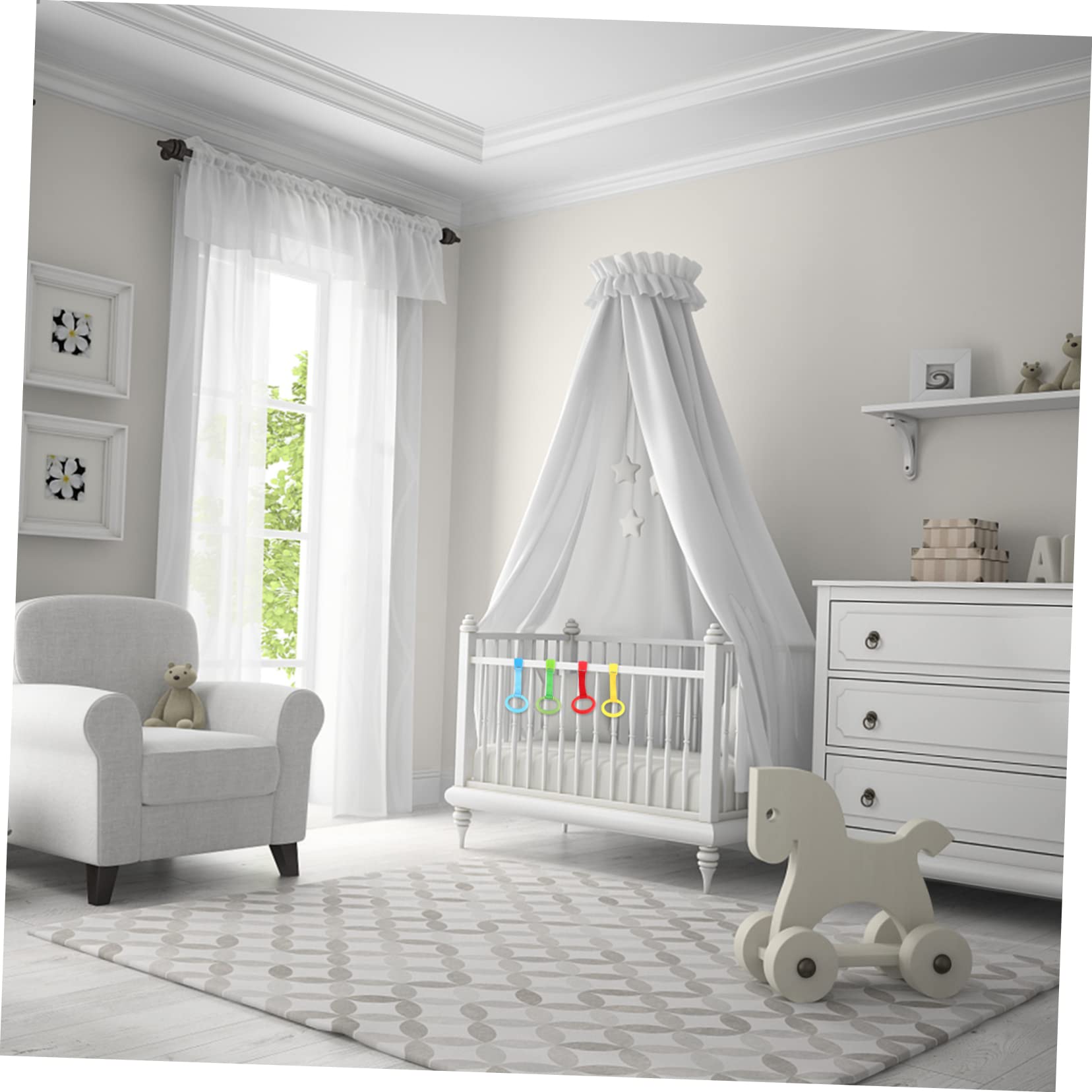 Colorful plastic walking assistant rings for crib