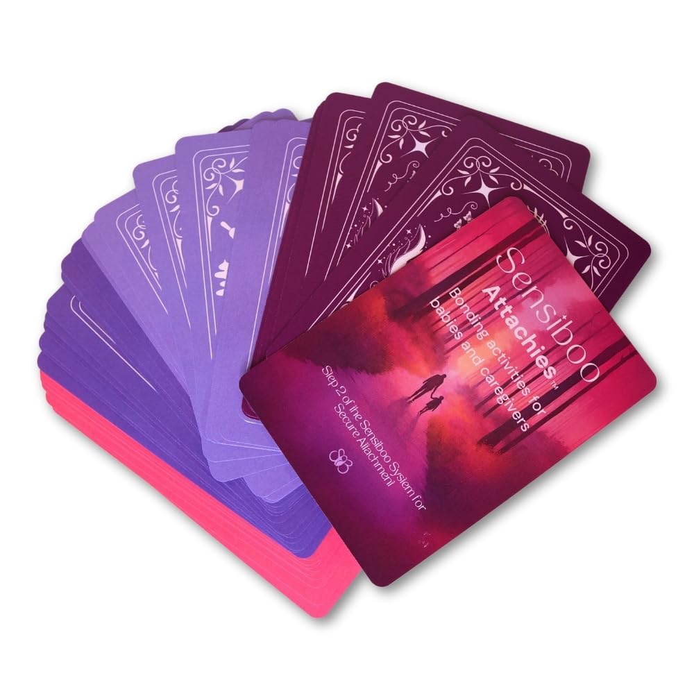 Educational Sensiboo activity cards for newborn social development