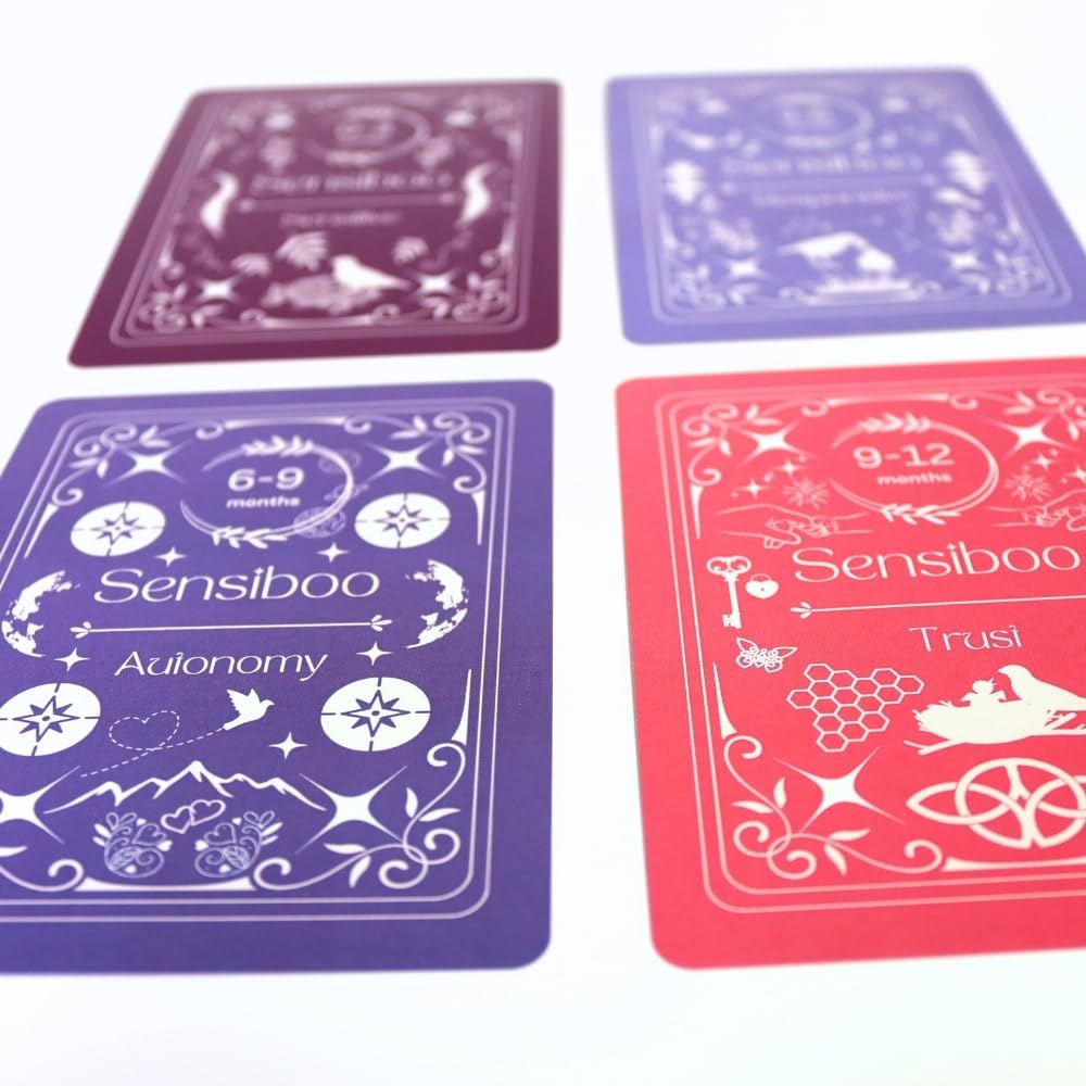 Close up of Sensiboo Attachies cards for sensory stimulation
