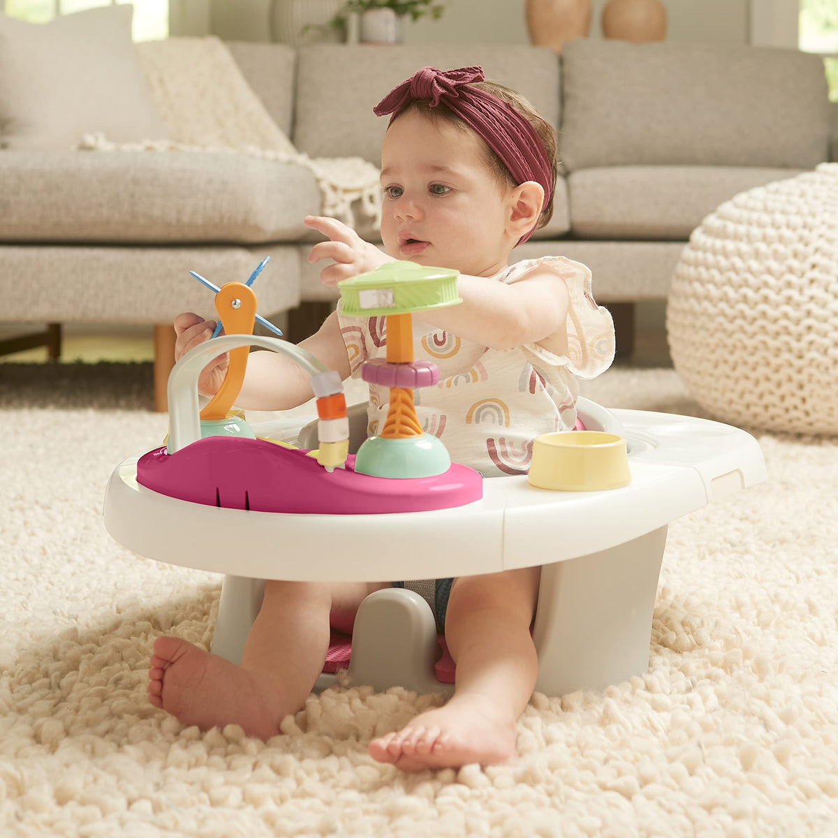 Summer Infant 4-in-1 SuperSeat 360 pink rotating tray