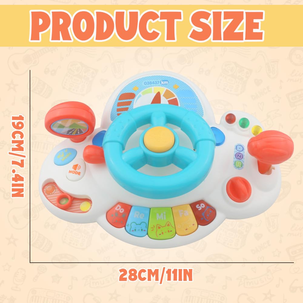 Caterbee baby steering wheel toy in white packaging display