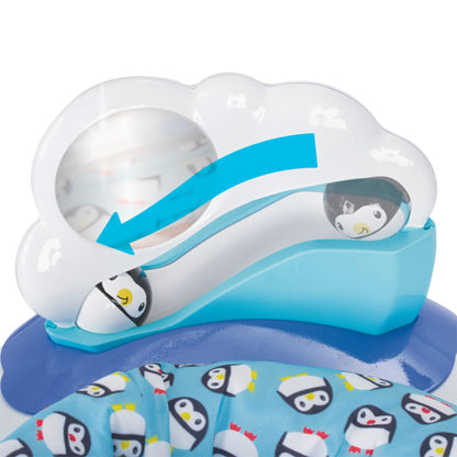 Baby playing with Evenflo ExerSaucer interactive toys