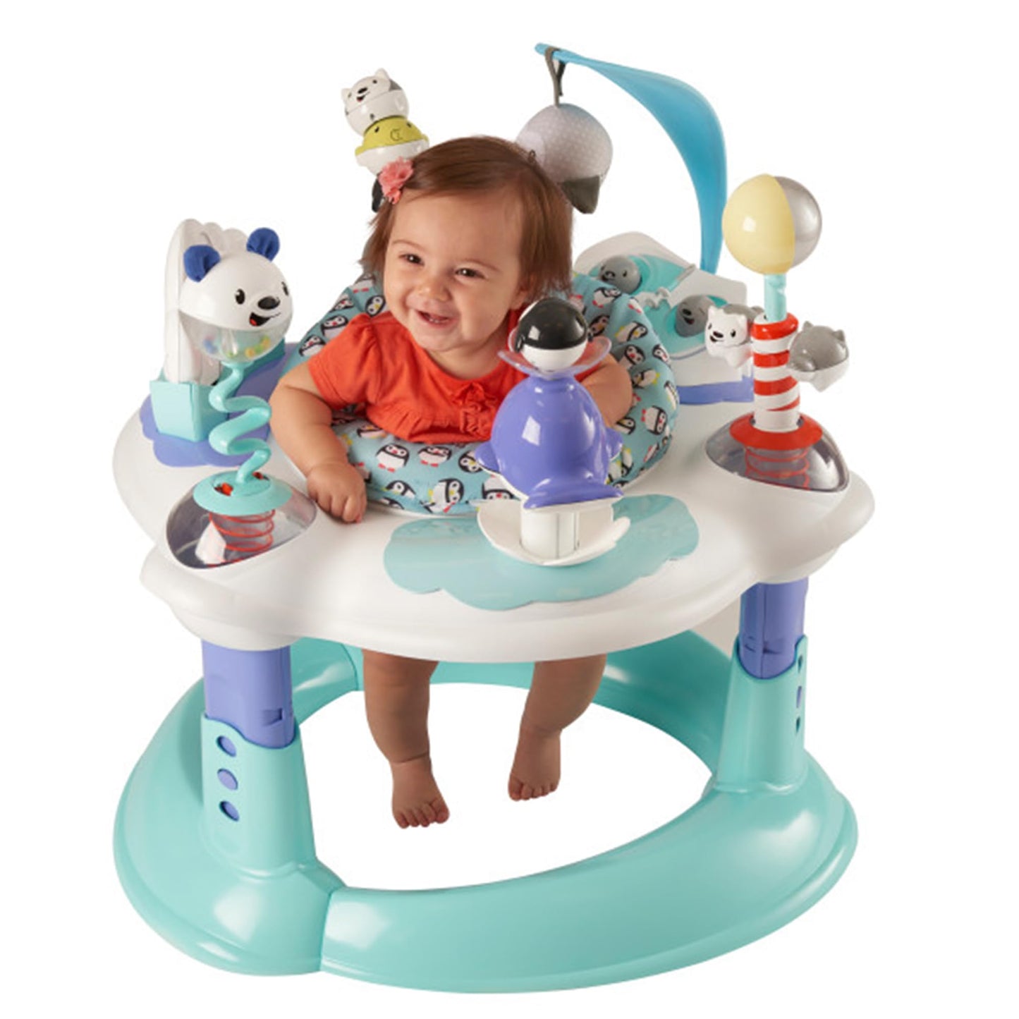 Side view of Evenflo bouncing activity center design