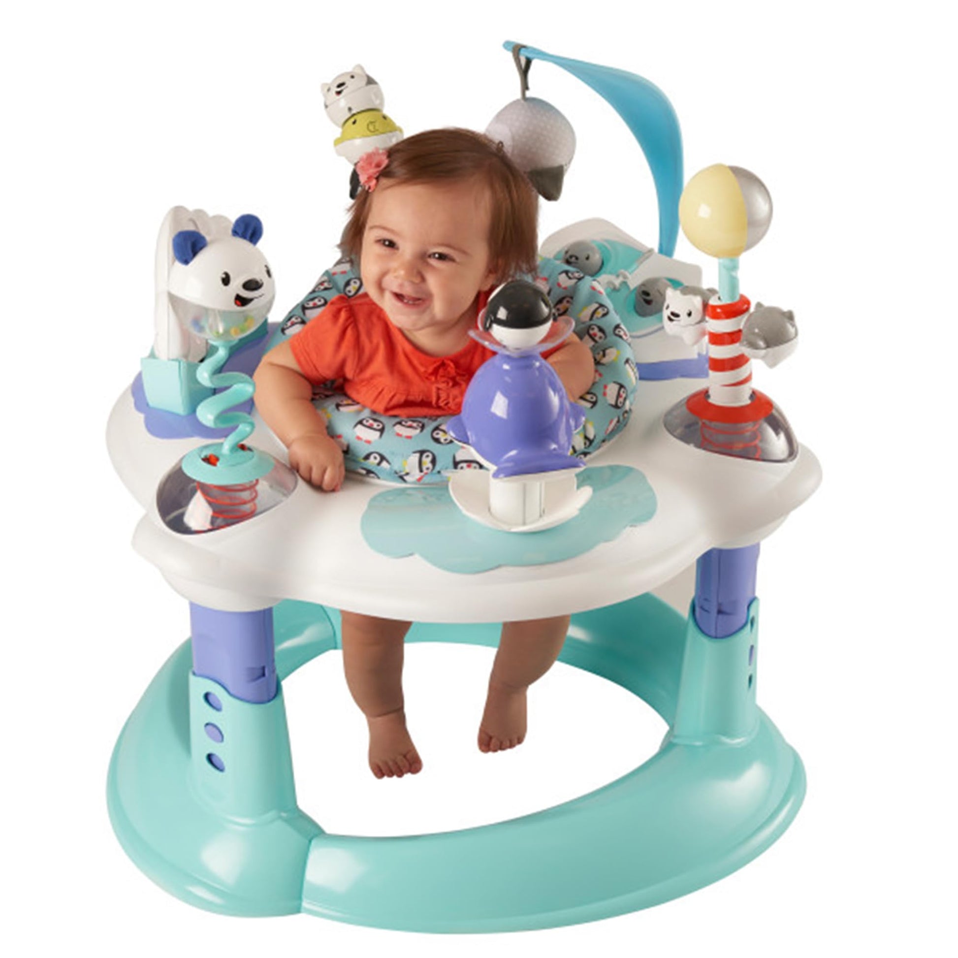 Side view of Evenflo bouncing activity center design