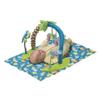 Close up of jungle themed toys on Evenflo Exersaucer