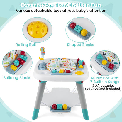 Honey Joy activity center showing adjustable height settings