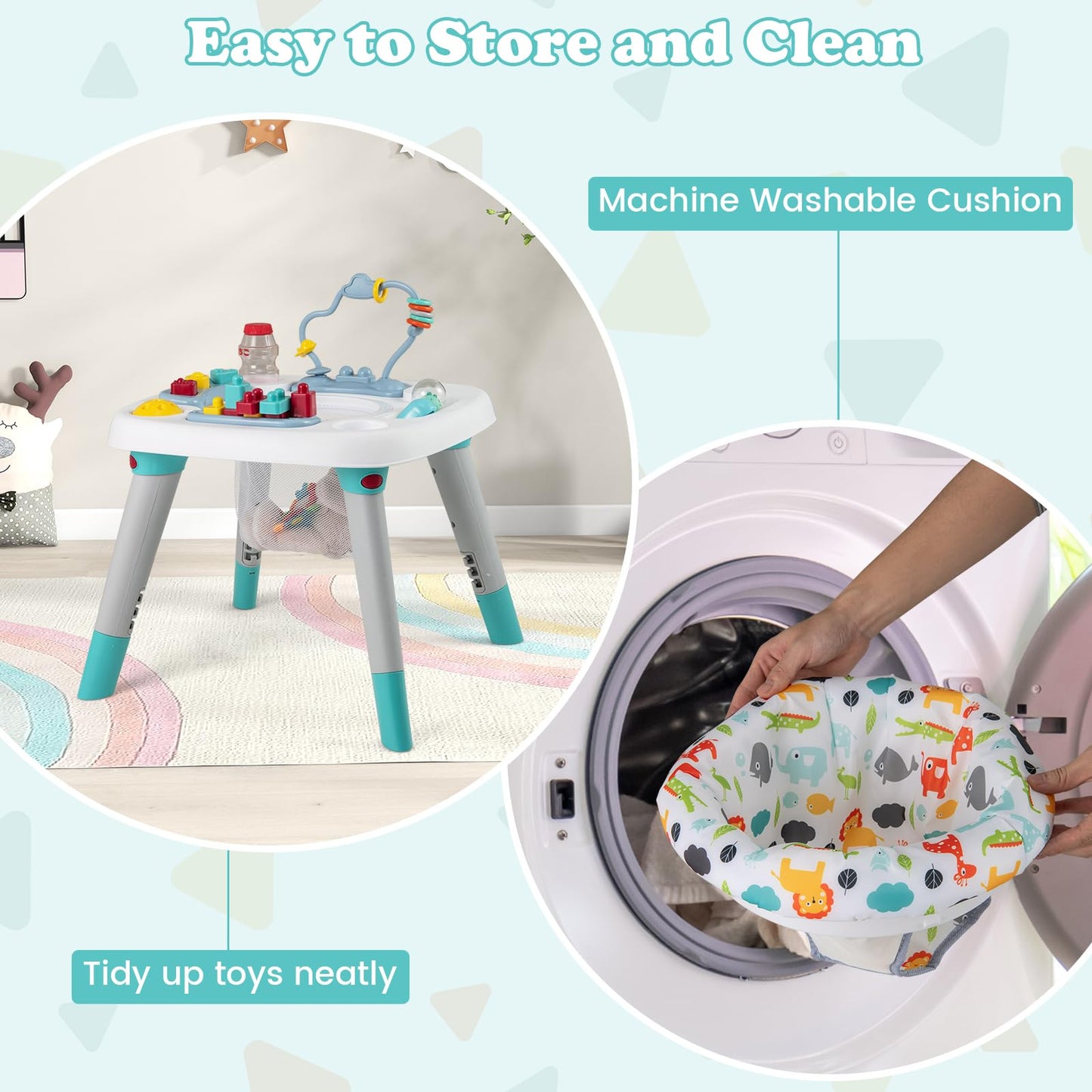 Close up of musical toy console on Honey Joy activity center