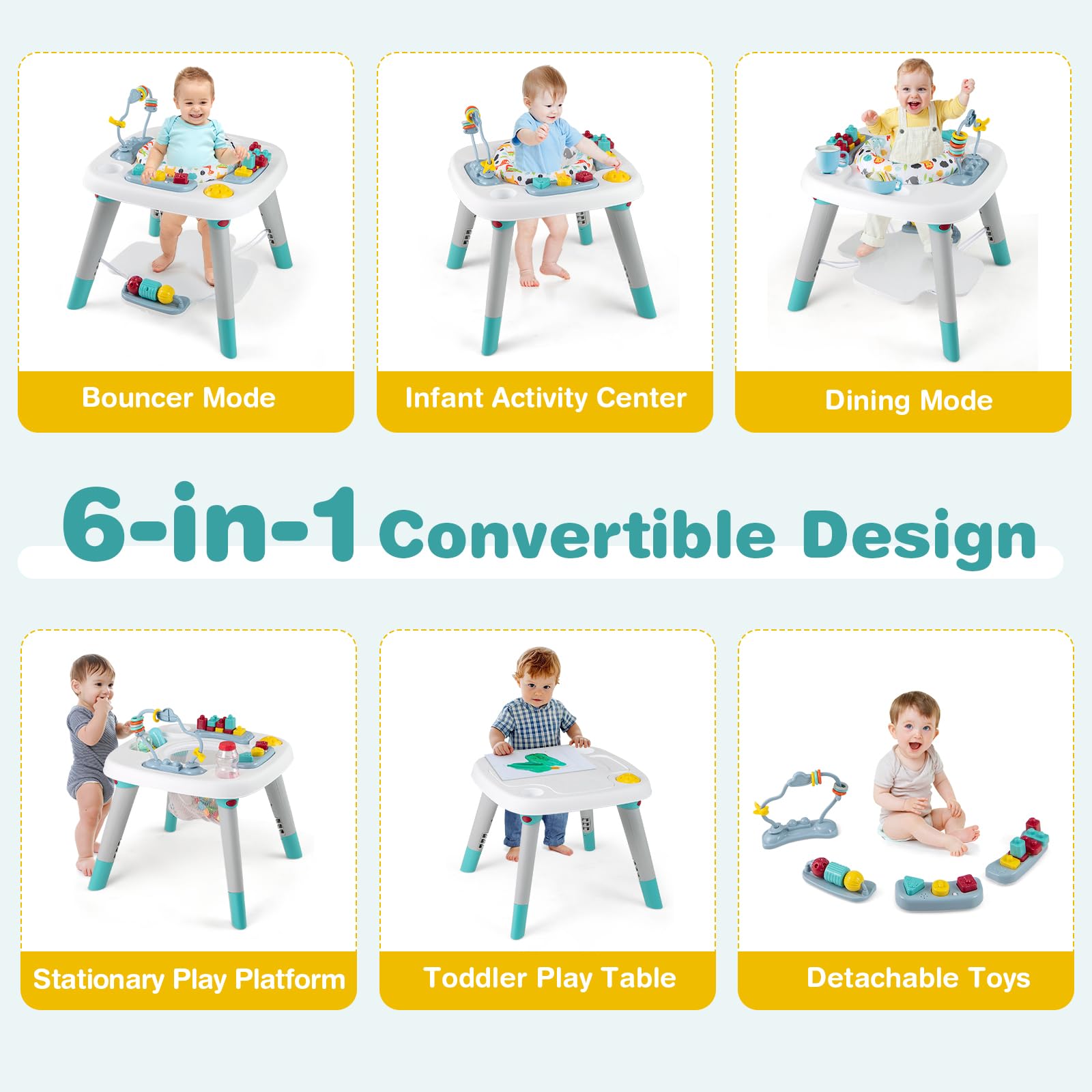 Baby Joy 6-in-1 activity center with 360 degree rotating seat