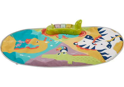 Fisher-Price activity center showing spiral ramp and toys