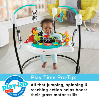 Top view of developmental toys on Fisher-Price Jumperoo