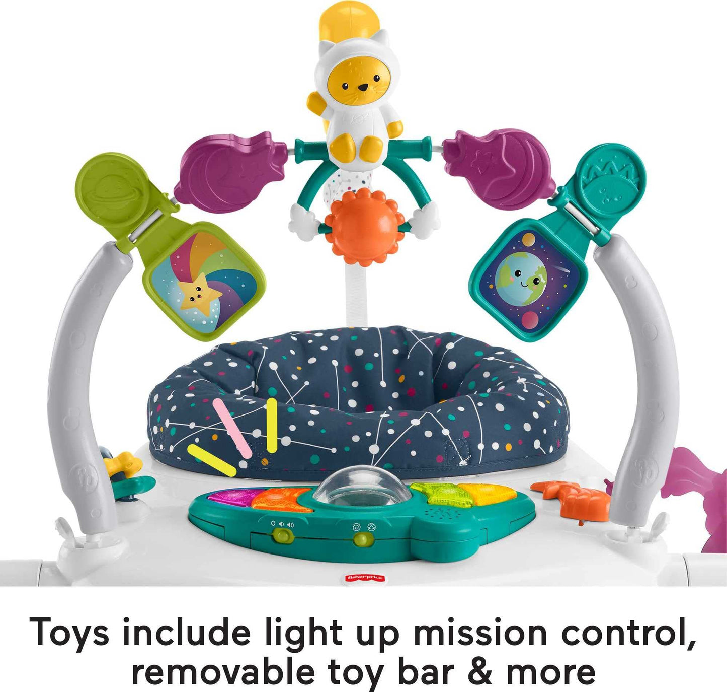 Fisher-Price Jumperoo space-themed command center and lights