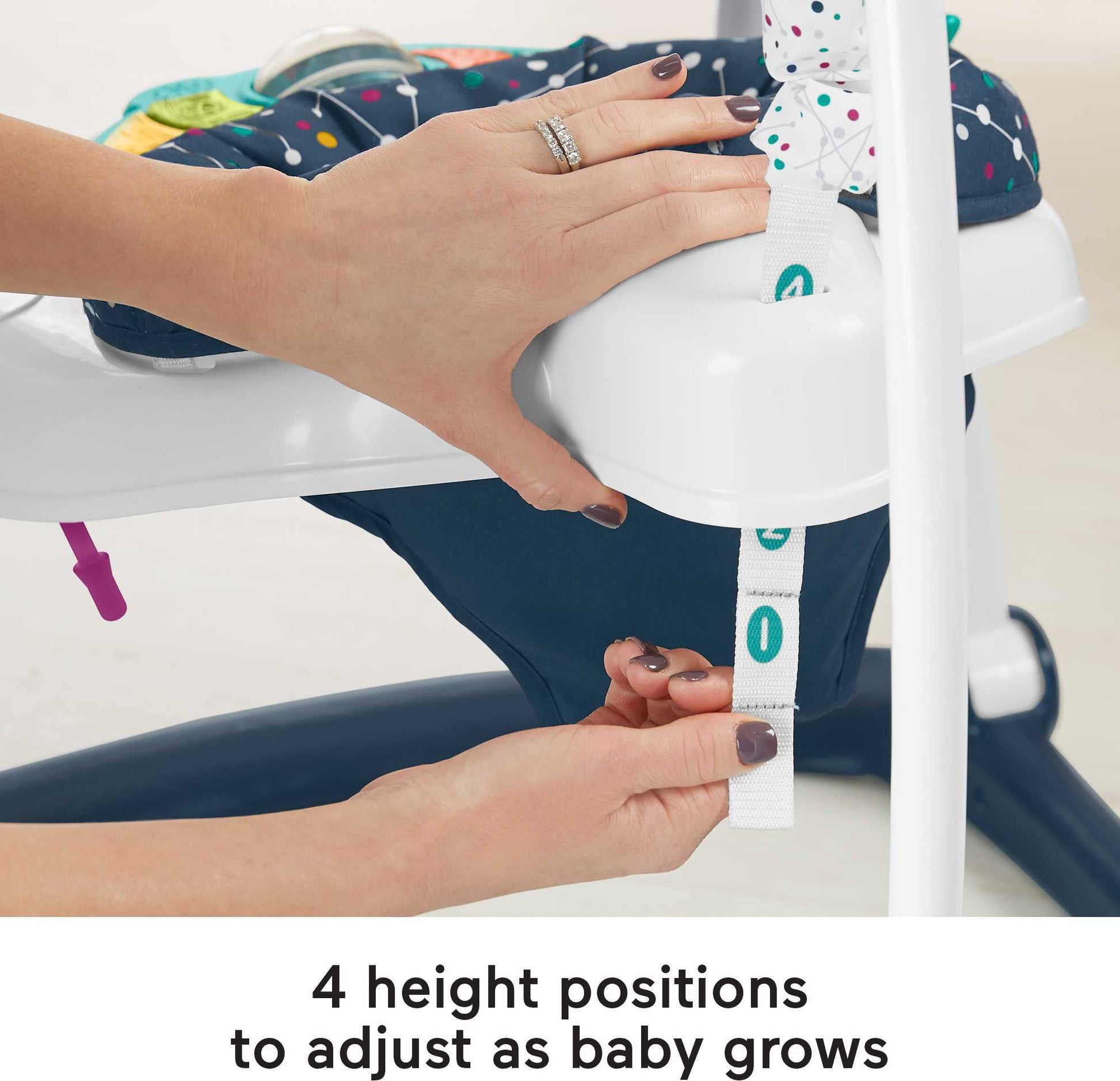 Fisher-Price Jumperoo showing height adjustment mechanism