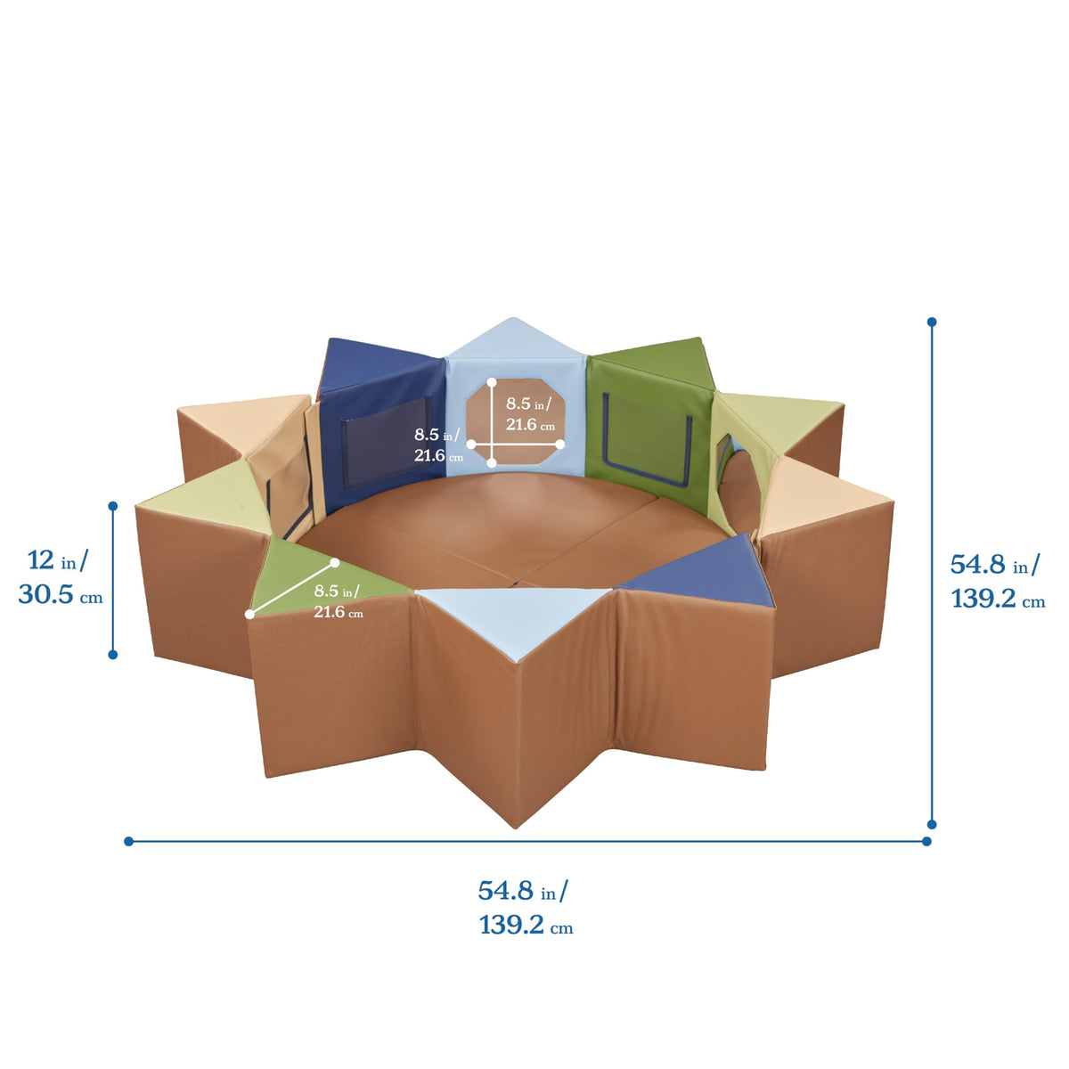 ECR4Kids SoftZone Wall of Mirrors earthtone color set layout
