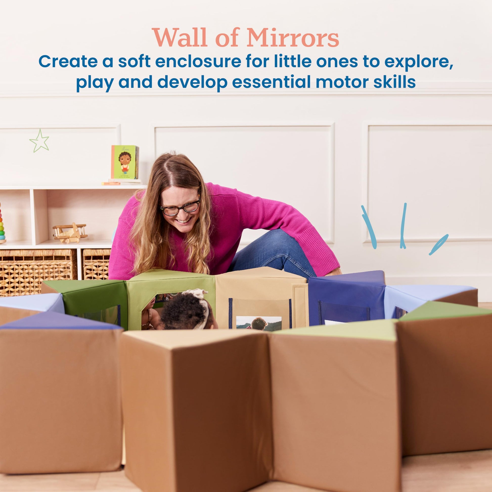 SoftZone round activity mat and pentagon walls setup