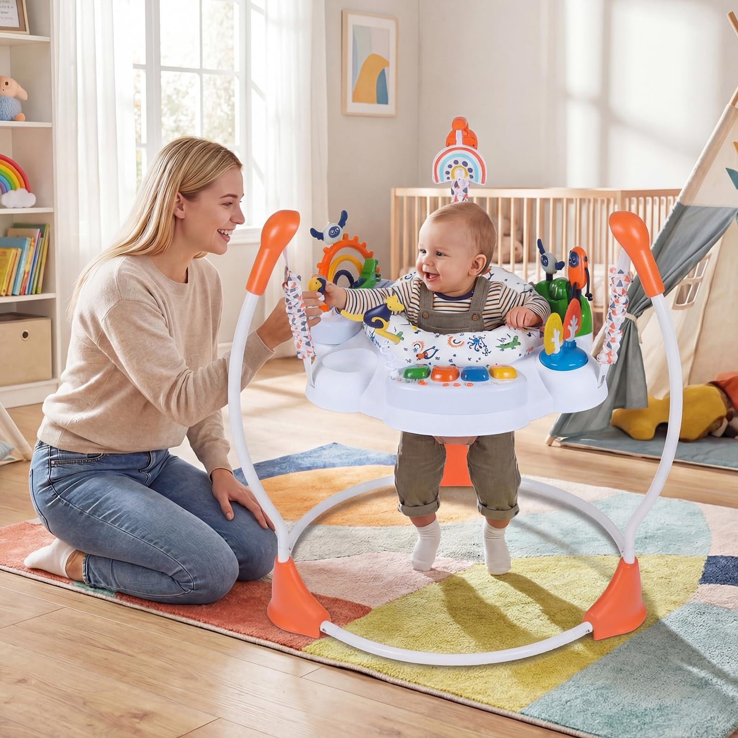 Honey Joy infant jumper with 360-degree seat