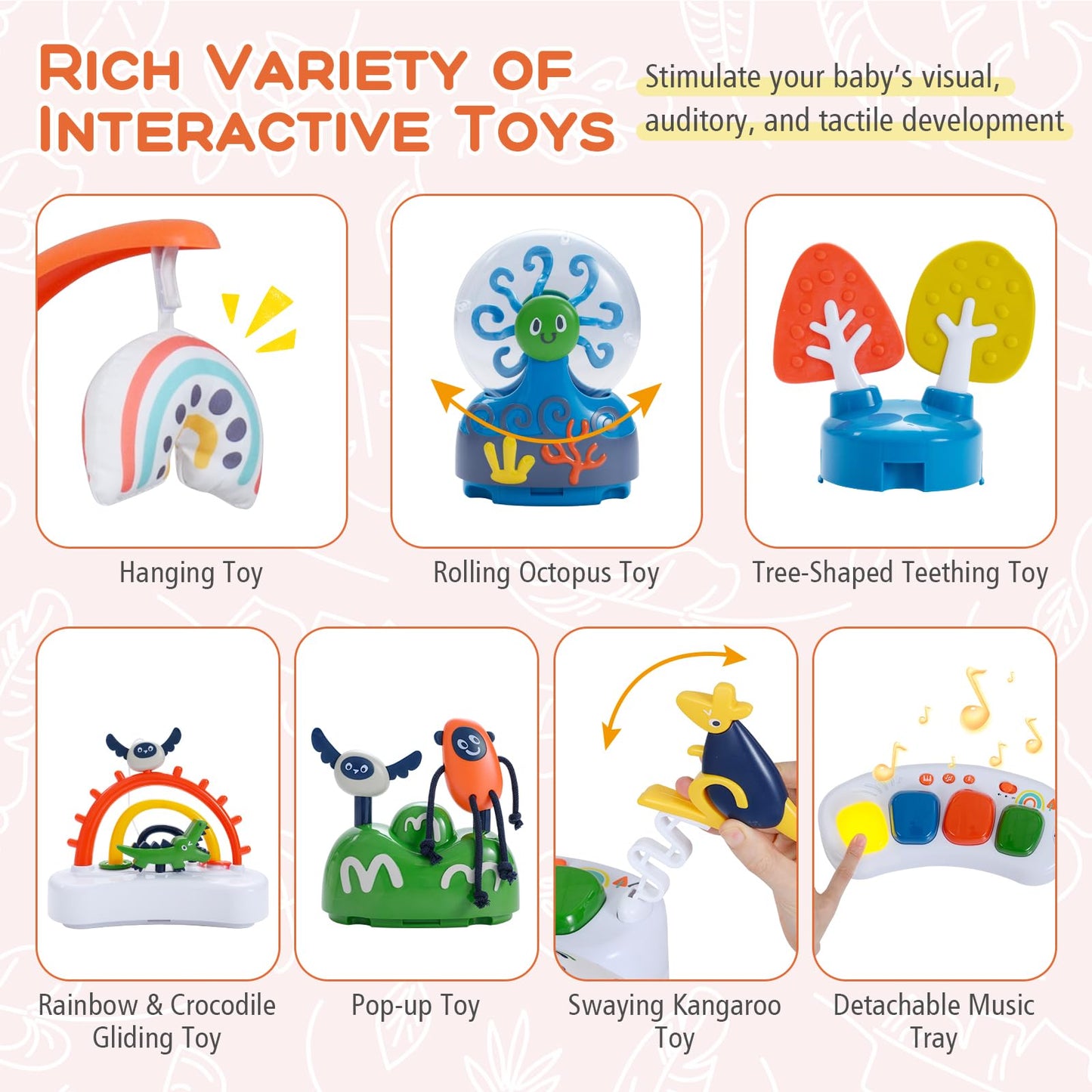 BABY JOY Montessori inspired play center three hundred sixty rotating seat
