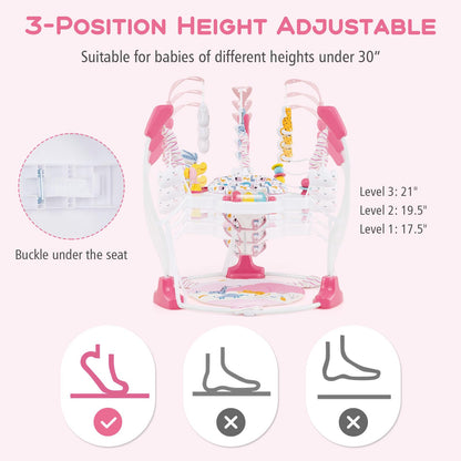 Close up of interactive musical toys on Infans baby bouncer