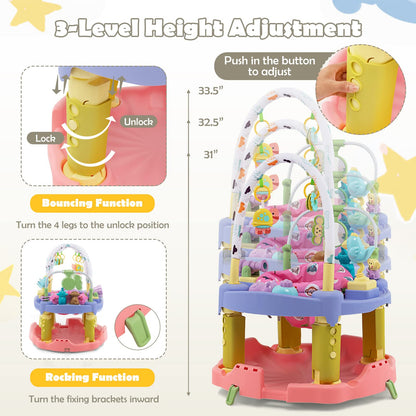 Adjustable height settings on Honey Joy baby bouncer legs