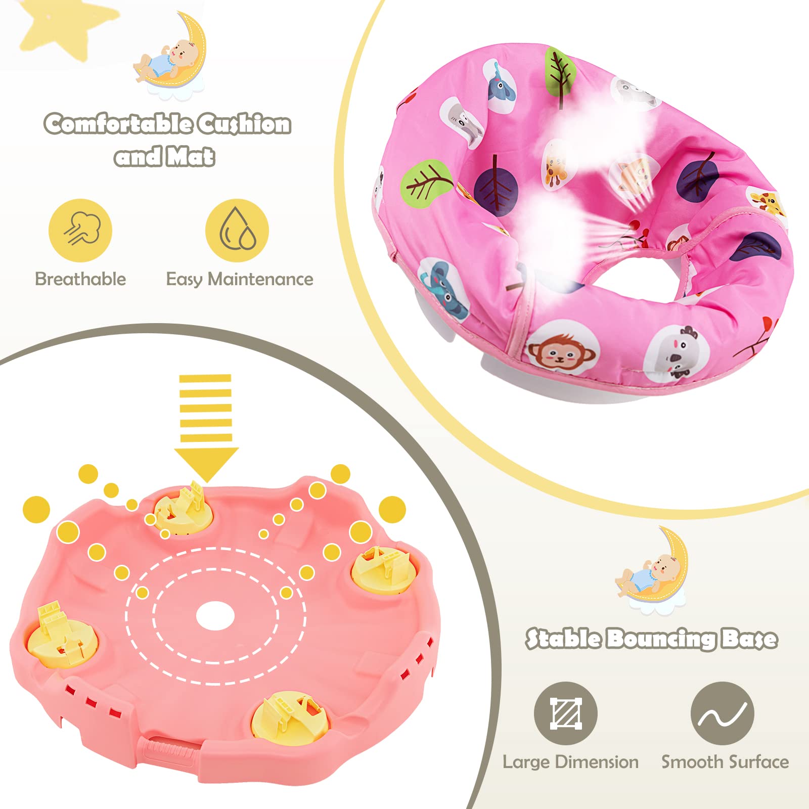 Honey Joy baby bouncer folded for storage