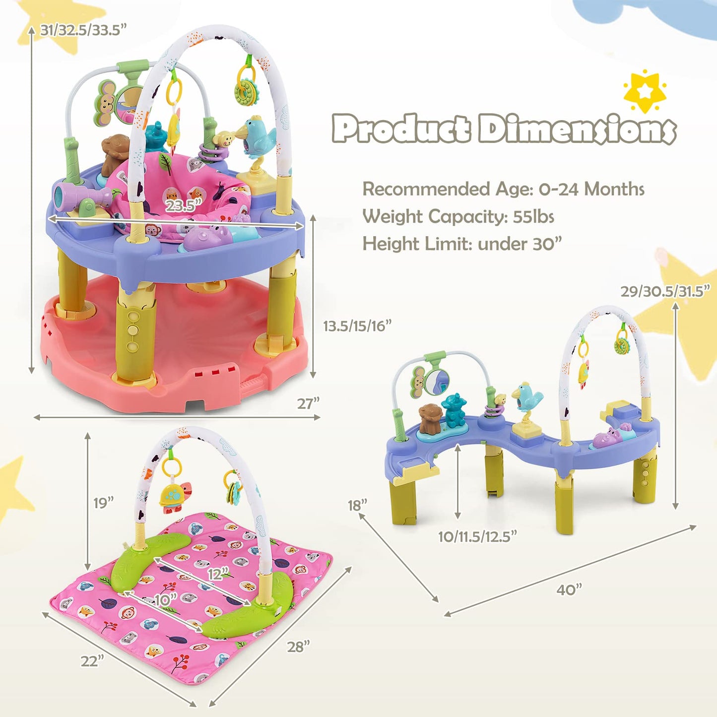 Baby playing on Honey Joy infant playtime mat