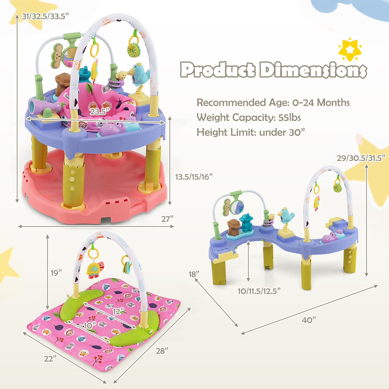 Baby playing on Honey Joy infant playtime mat