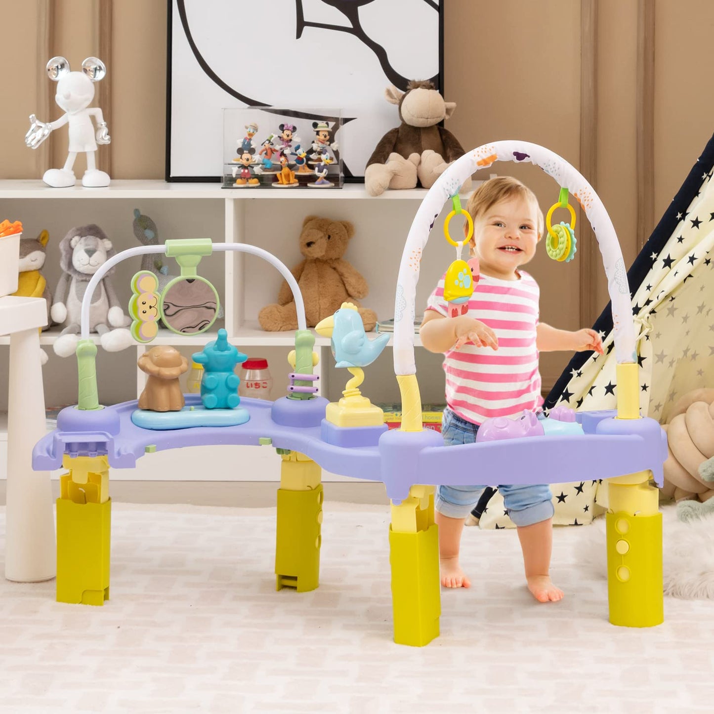Padded seat cushion detail on Honey Joy activity center