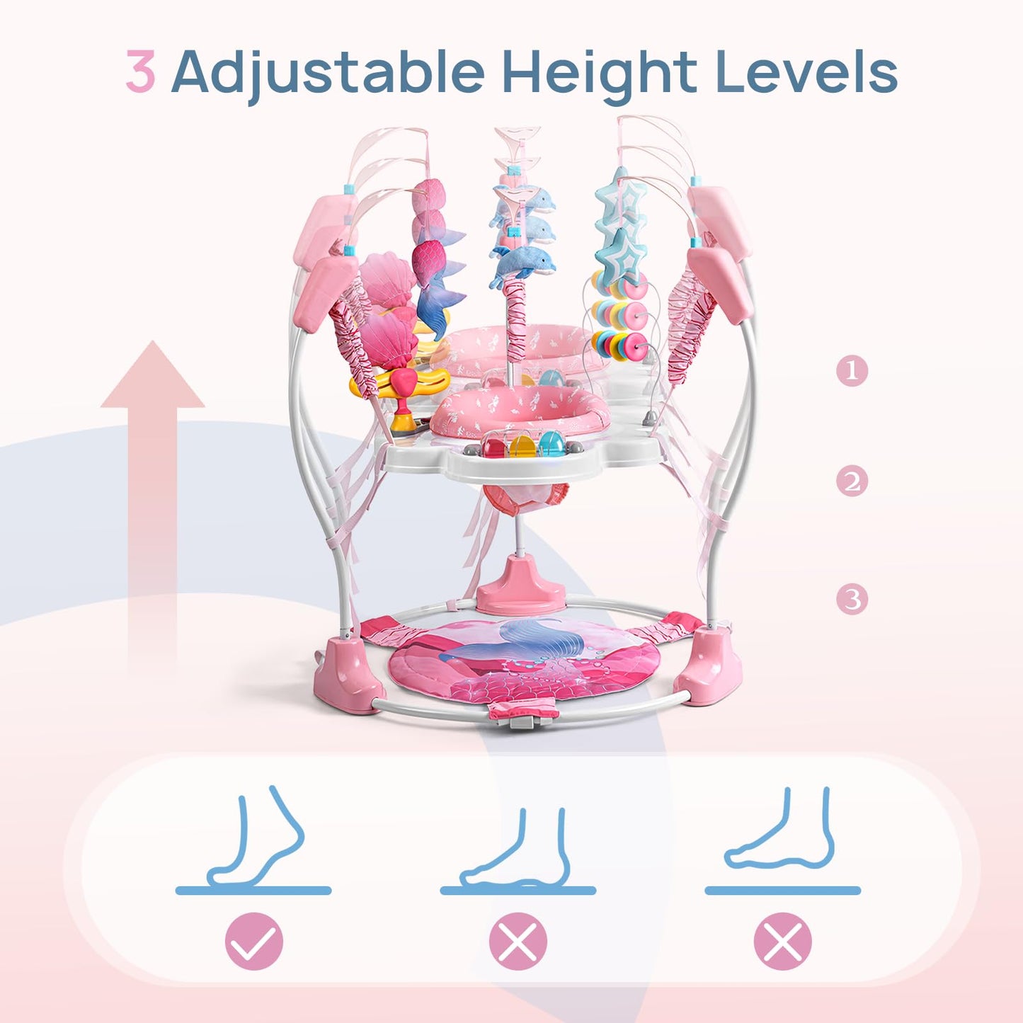 Top down view of baby activity center with rotating seat