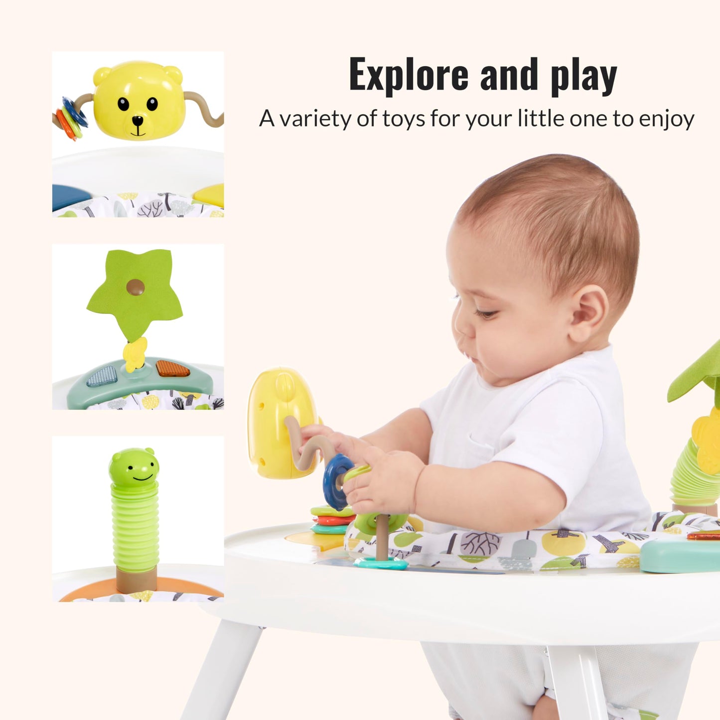 Three detachable interactive toys on Dream On Me Curio center