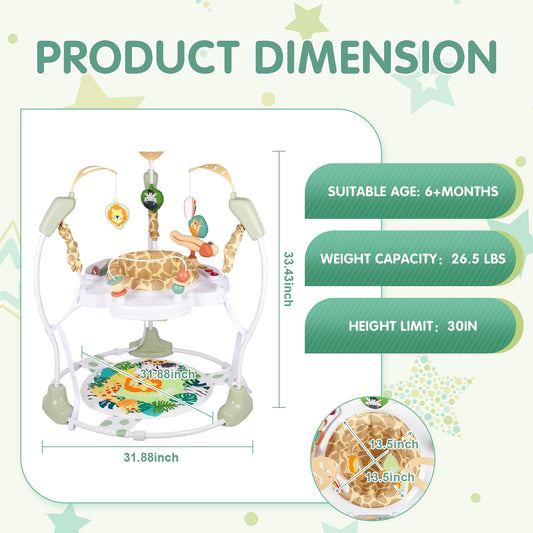 Infant jumper with 360 degree rotating seat