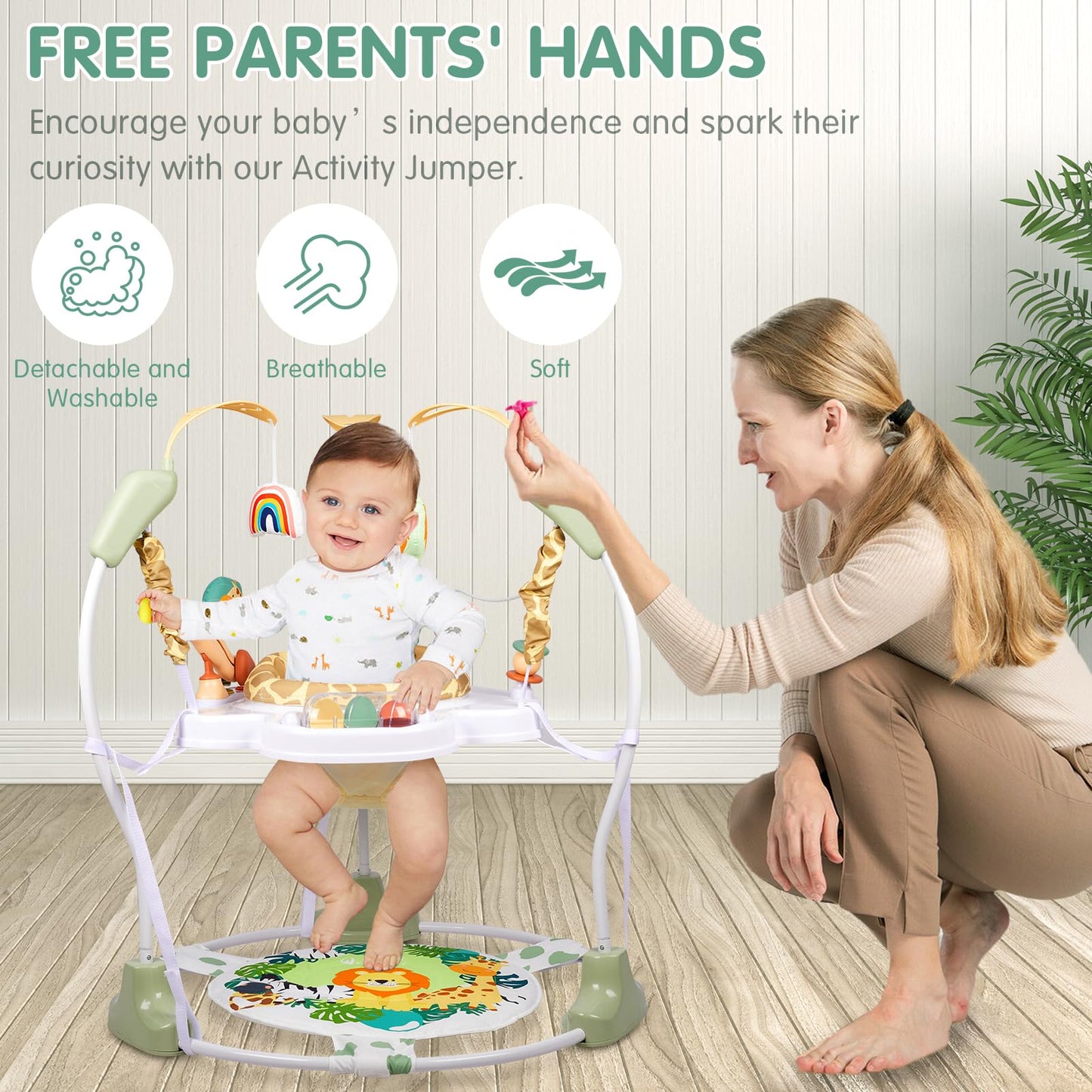 Baby activity center with musical toys and lights