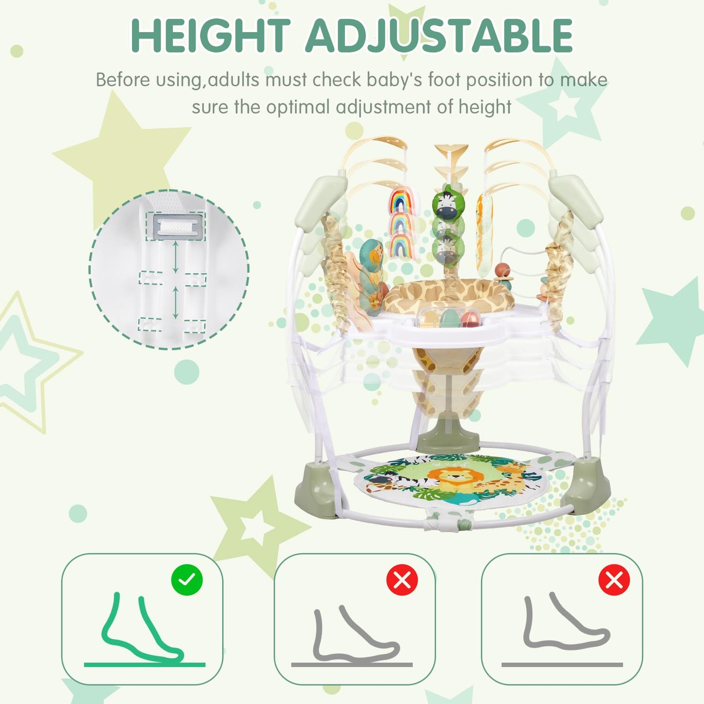 Detailed view of interactive toys for infants