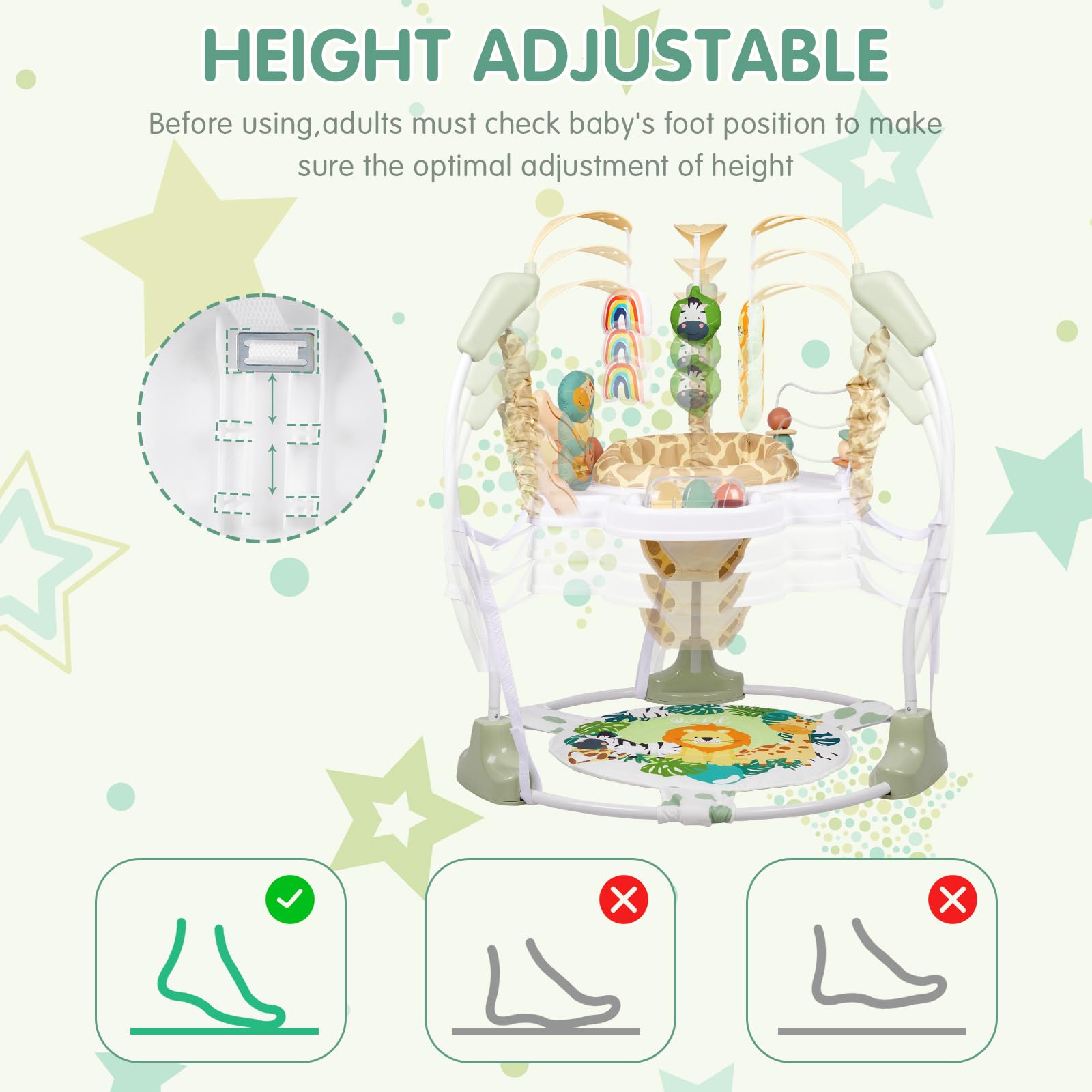 Detailed view of interactive toys for infants