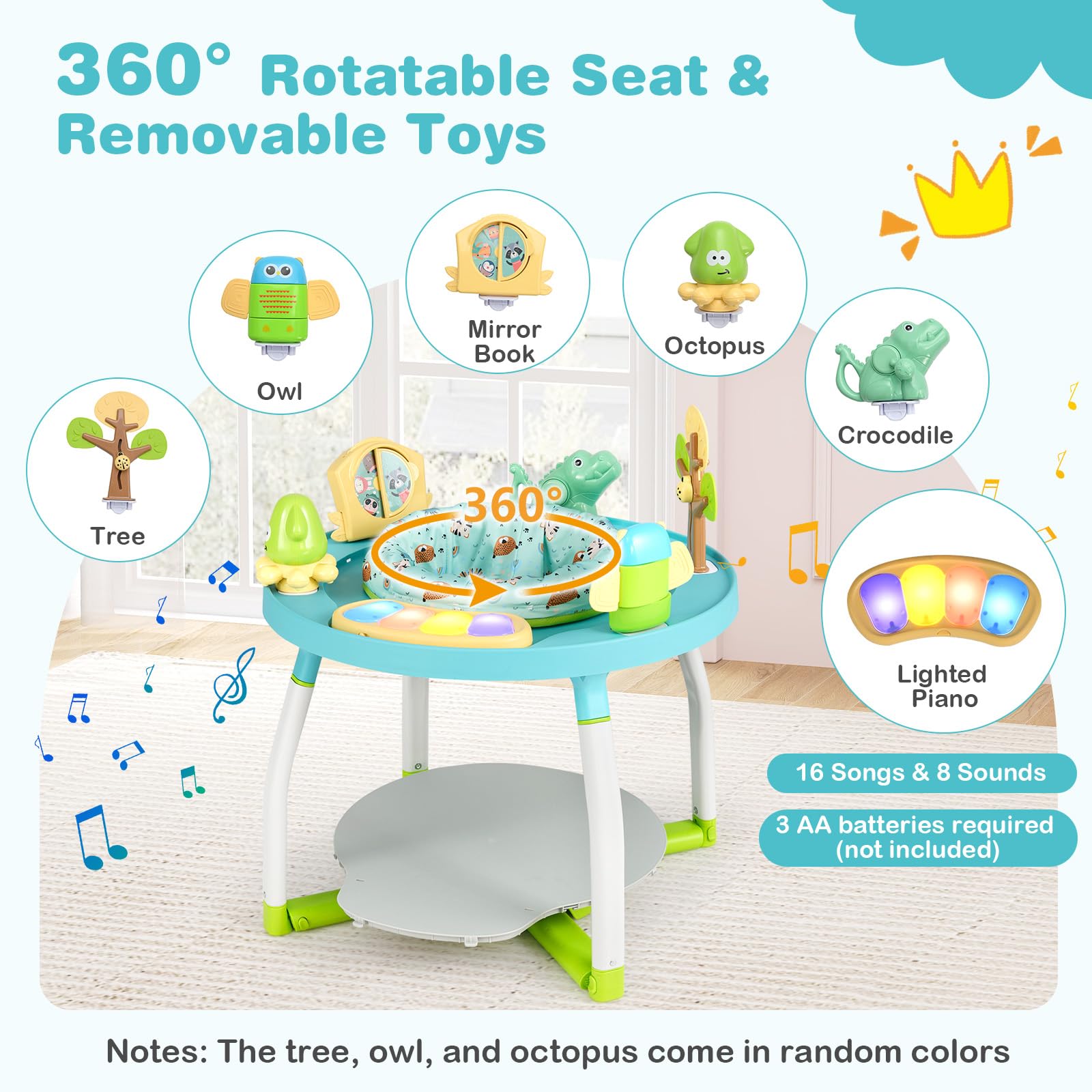 Baby Joy interactive play station with removable toys