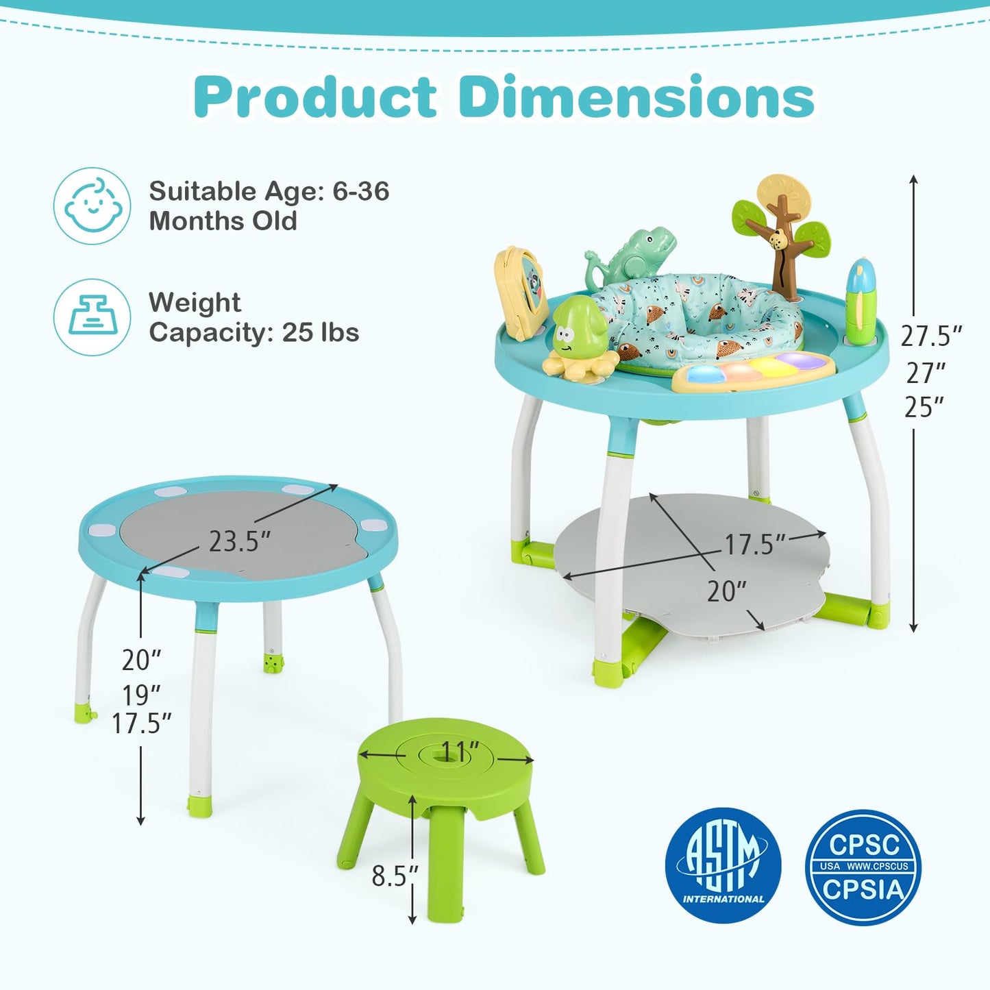 Baby Joy 5-in-1 unit converted to a toddler play table
