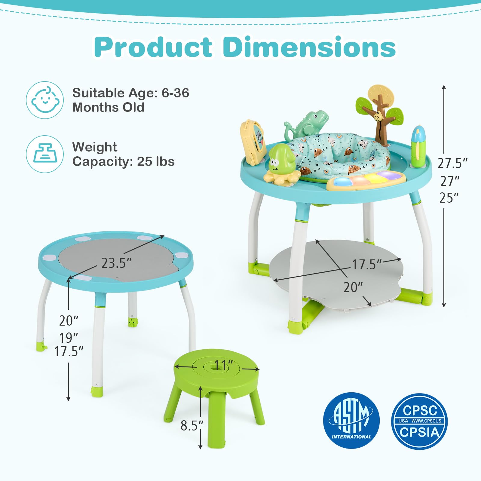 Baby Joy 5-in-1 unit converted to a toddler play table