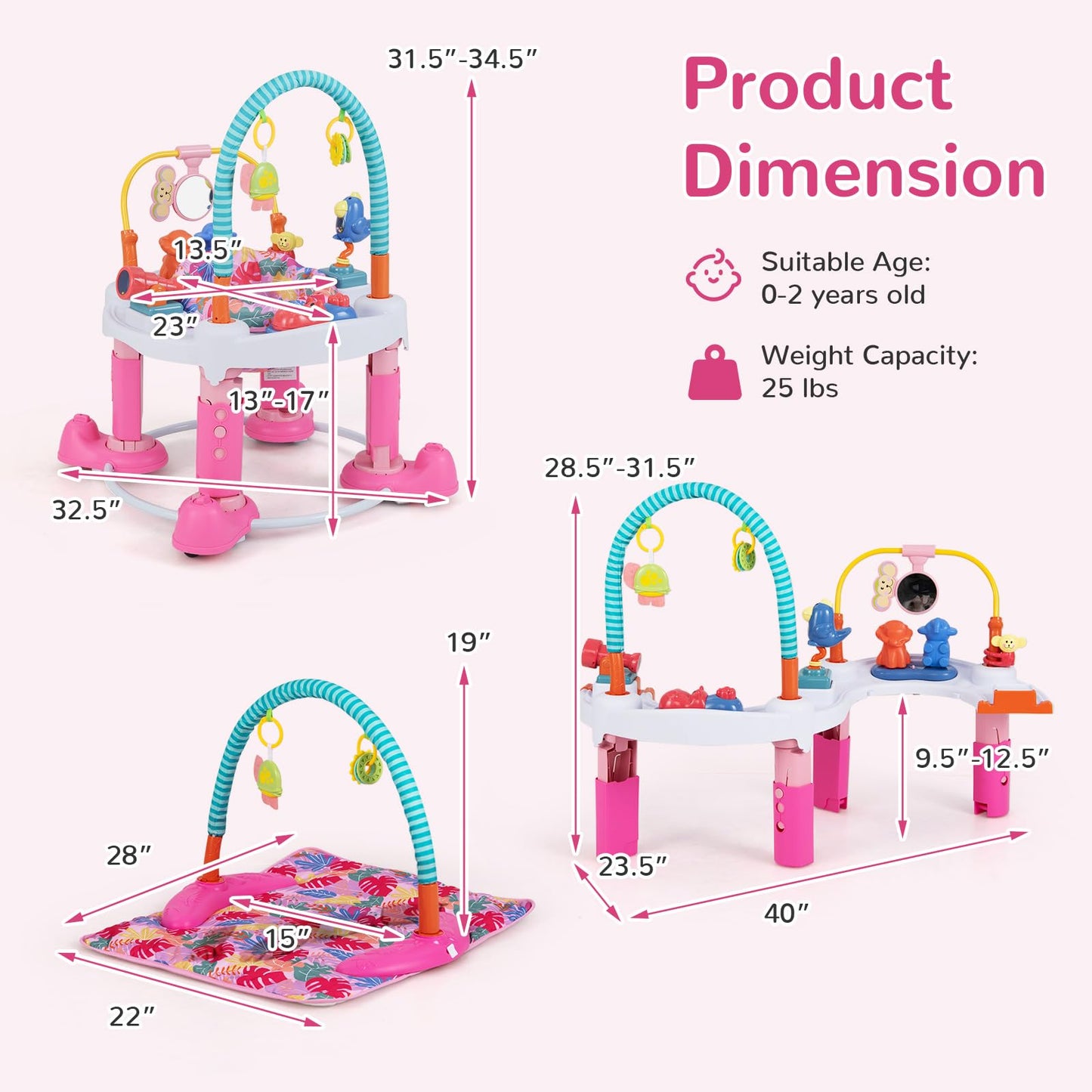 Infans baby activity center music tray close up