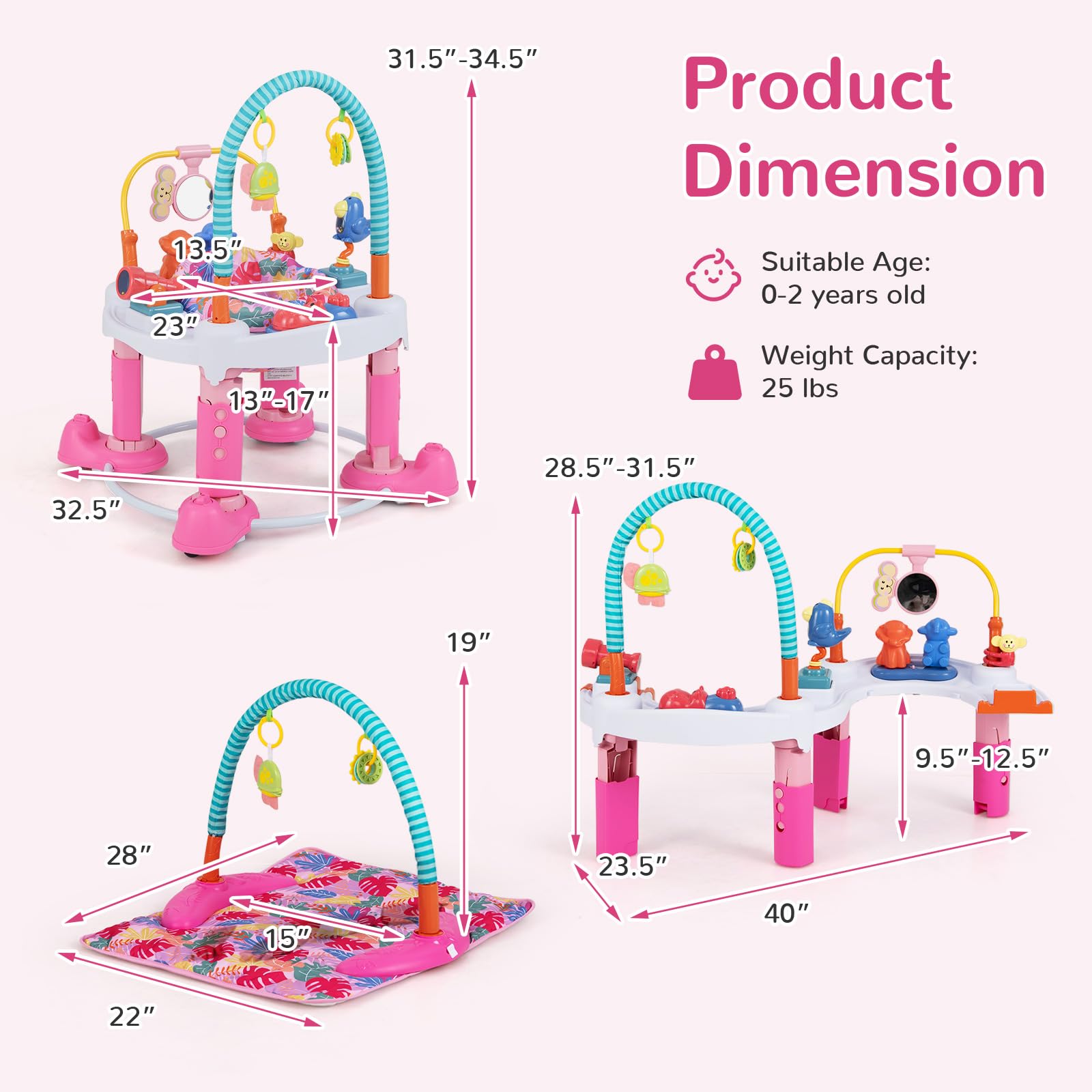 Infans baby activity center music tray close up