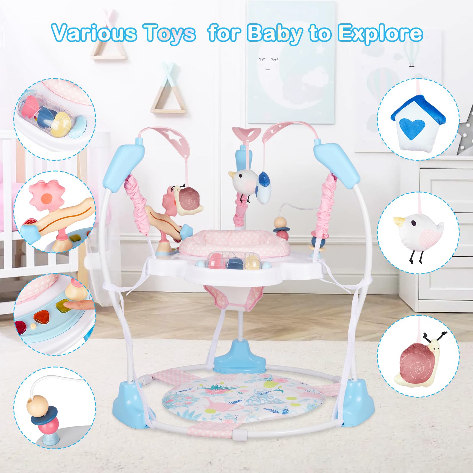 Infant jumper with interactive musical toys