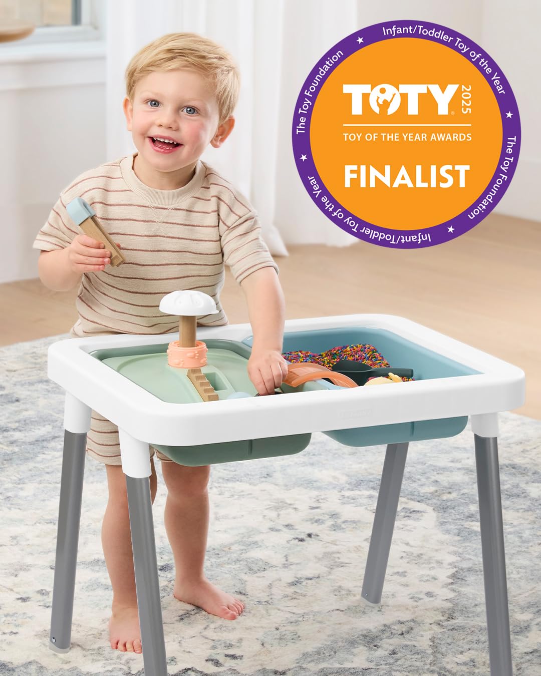 Skip Hop Discoverosity table showing height adjustable legs