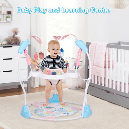 Padded seat detail on baby activity center