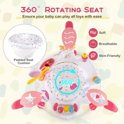 Adjustable height mechanism on baby activity jumper