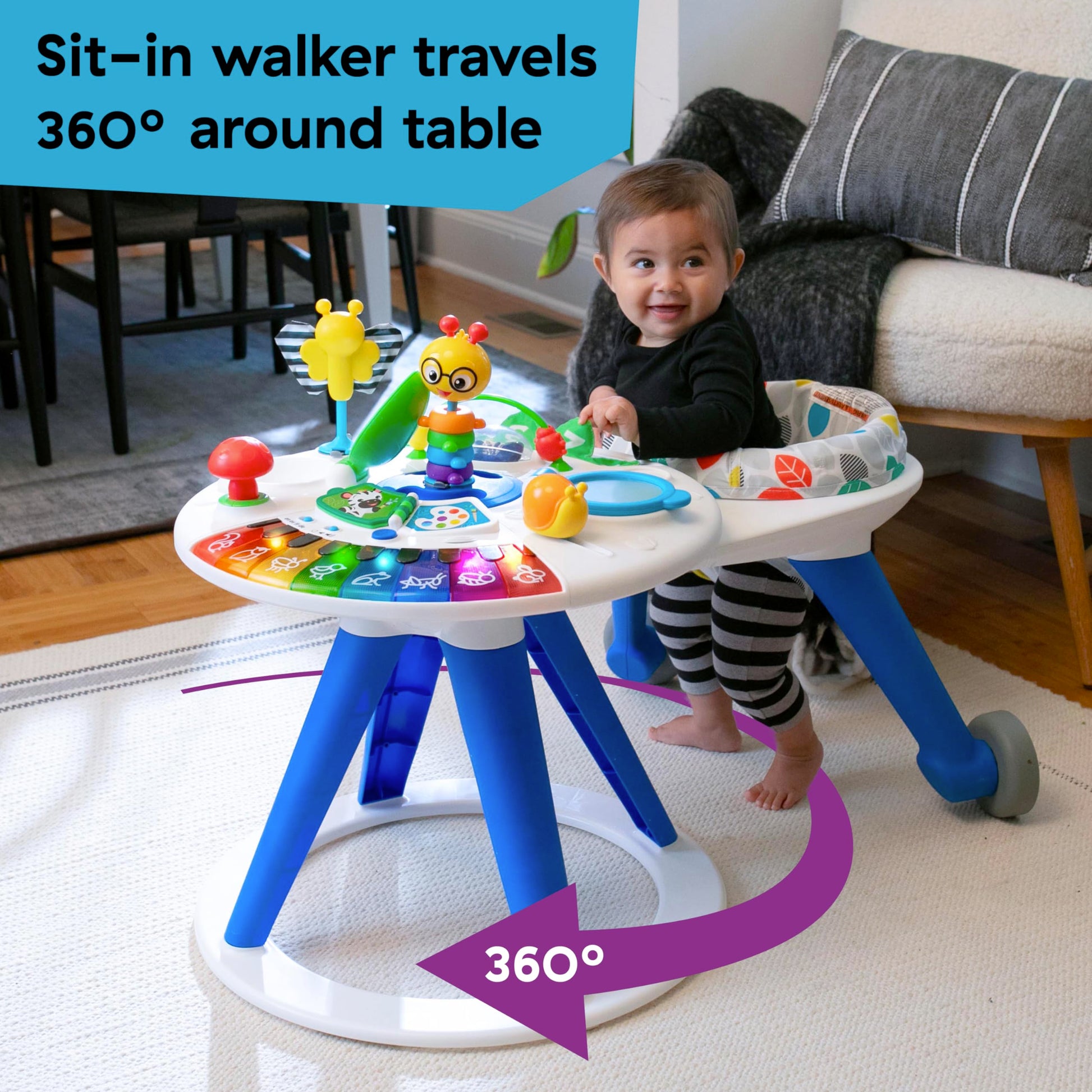 Baby Einstein activity center used as a toddler drawing table