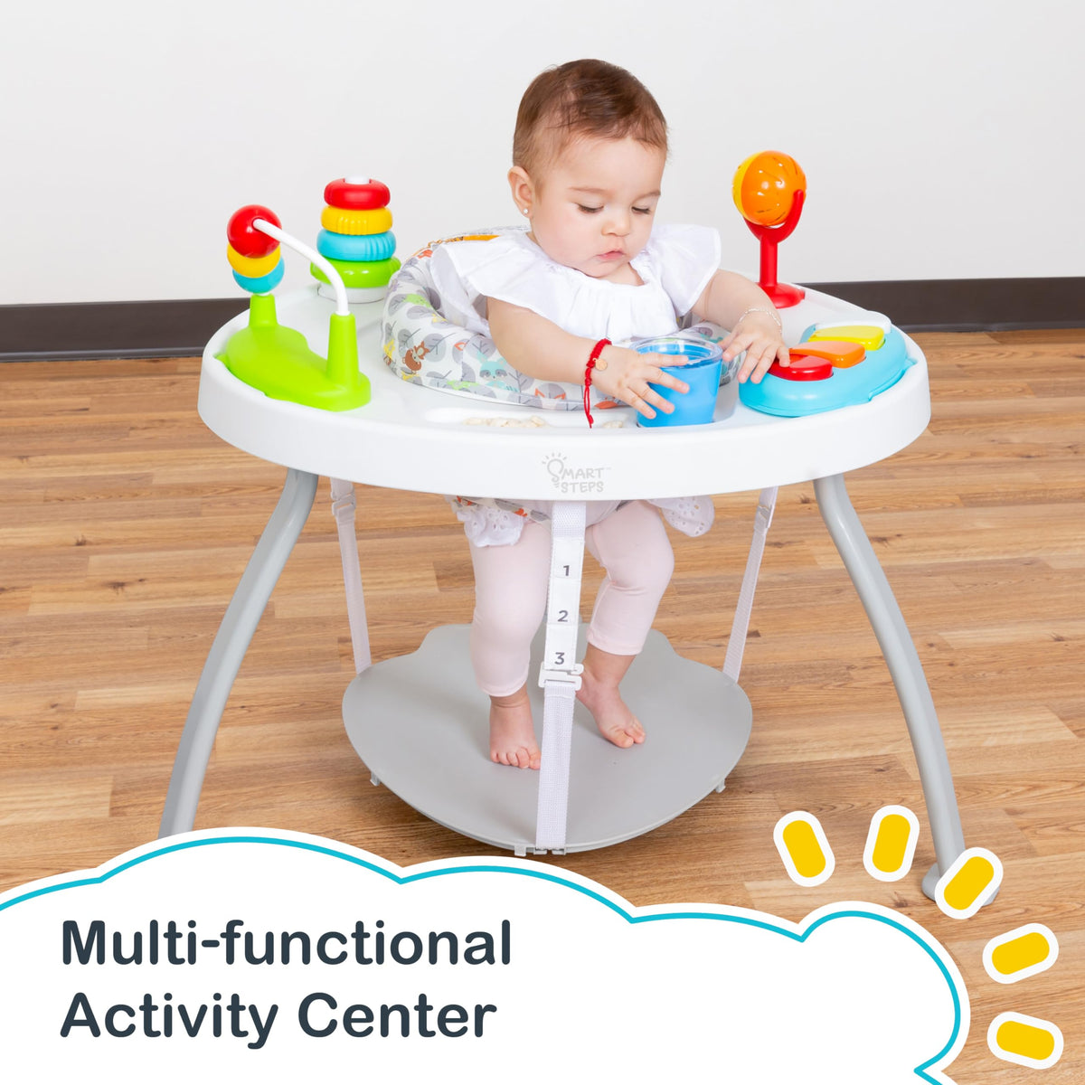 Smart Steps activity center rotating seat feature