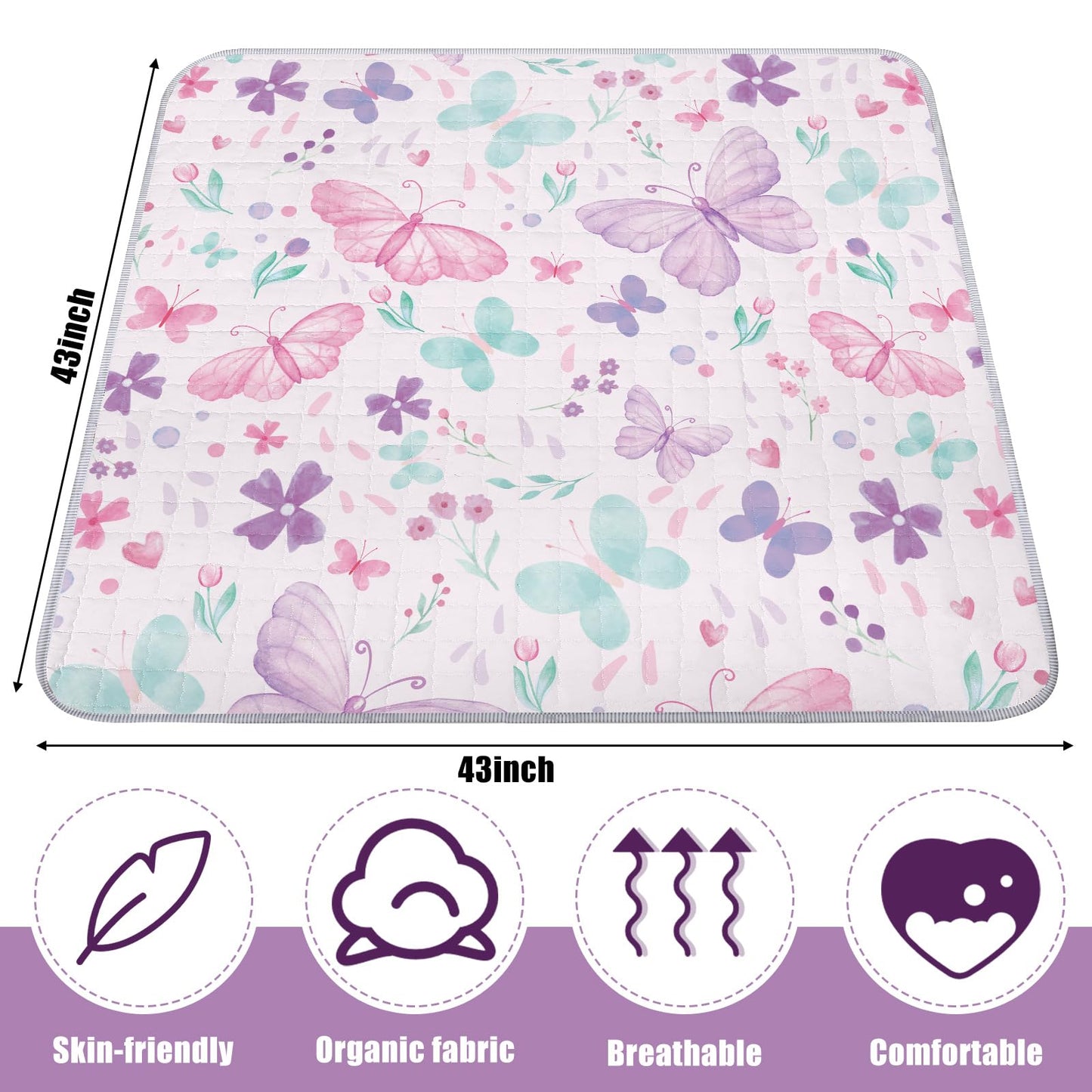Non-slip silicone backing of Funtery baby play mat
